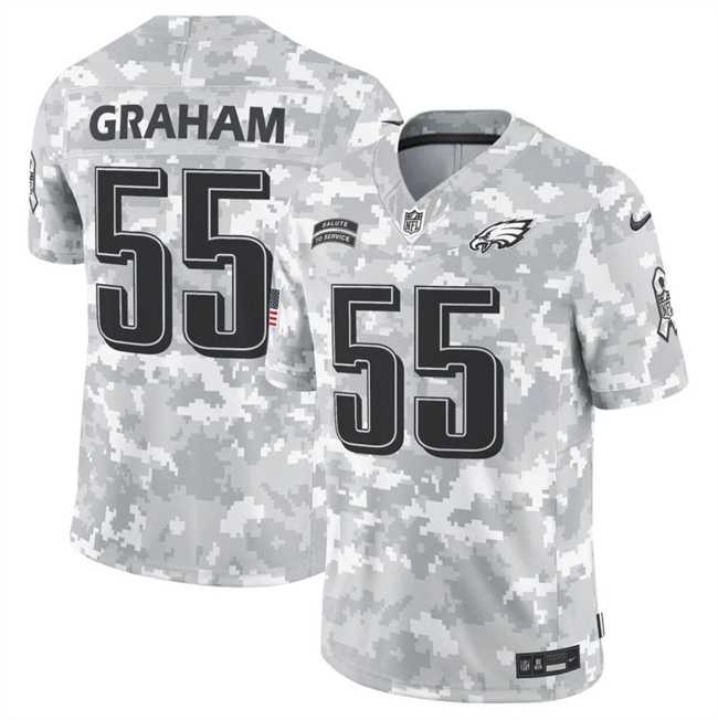 Men%27s Philadelphia Eagles #55 Brandon Graham 2024 F.U.S.E Arctic Camo Salute To Service Limited Stitched Jersey Dyin